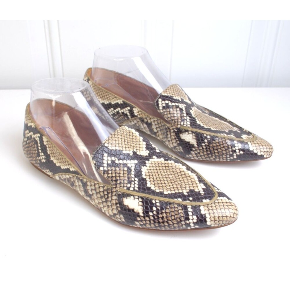 Madewell Frances Skimmer Slip On Loafer Snakeskin Leather US Size 7.5